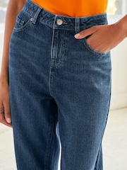 Dark Blue Relaxed Wide Leg Jeans - Image 4 of 5