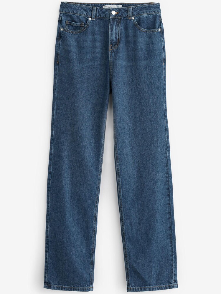 Dark Blue Relaxed Wide Leg Jeans - Image 5 of 5