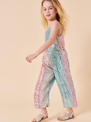 Pastel Rainbow Sequin Jumpsuit (3-16yrs) - Image 1 of 7