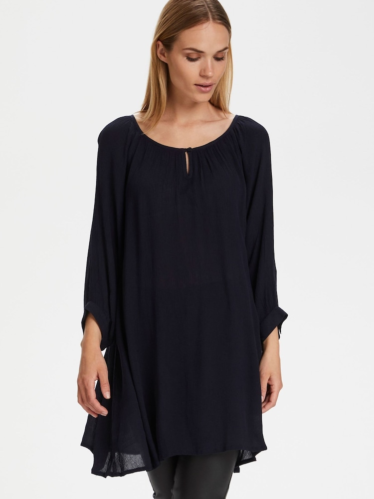 Kaffe Blue Amber 3/4 Sleeve Regular Fit Tunic - Image 1 of 8