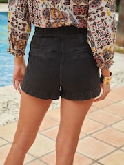 Black/White Geo Print Half Sleeve Textured Top - Image 6 of 7