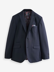 Joules Navy Wool Slim Fit Suit: Jacket - Image 7 of 11