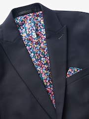 Joules Navy Wool Slim Fit Suit: Jacket - Image 8 of 11