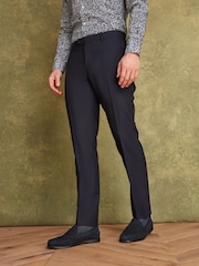 Joules Navy Blue Wool Slim Fit Suit: Trousers - Image 1 of 10