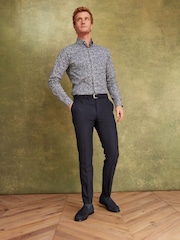 Joules Navy Blue Wool Slim Fit Suit: Trousers - Image 2 of 10
