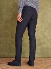Joules Navy Blue Wool Slim Fit Suit: Trousers - Image 3 of 10