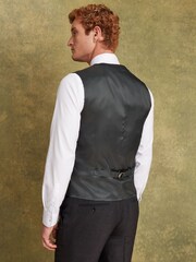 Joules Charcoal Grey Wool Slim Fit Suit Waistcoat - Image 3 of 9