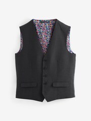 Joules Charcoal Grey Wool Slim Fit Suit Waistcoat - Image 6 of 9