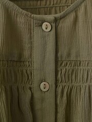 Mango Green Long Sleeve Ruffle Detail Blouse - Image 6 of 7