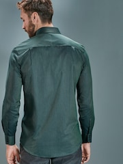 Green Regular Fit Single Cuff Signature Trimmed Shirt - Image 4 of 7