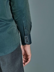 Green Regular Fit Single Cuff Signature Trimmed Shirt - Image 7 of 7