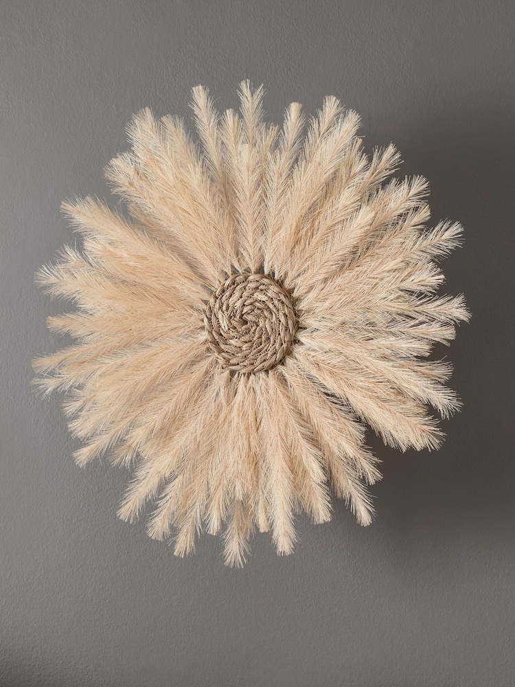 Natural Pampas Grass Wheel Wall Art - Image 1 of 1 Natural Pampas Grass Wheel Wall Art - Image 1 of 1