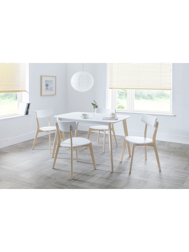 Julian Bowen White Casa Rectangular Dining Table - Image 1 of 5