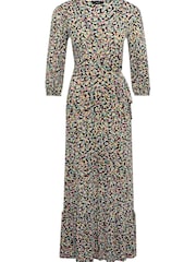 M&Co Blue Floral Print Wrap Dress - Image 4 of 5