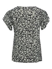 M&Co Navy Blue Ditsy Floral Flutter Sleeve Top - Image 3 of 4