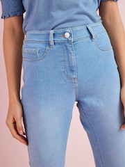 Mid Blue Pedal Pusher Cropped Jeans - Image 3 of 5