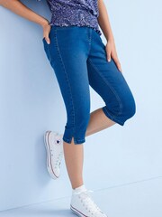 Dark Blue Pedal Pusher Cropped Jeans - Image 3 of 6