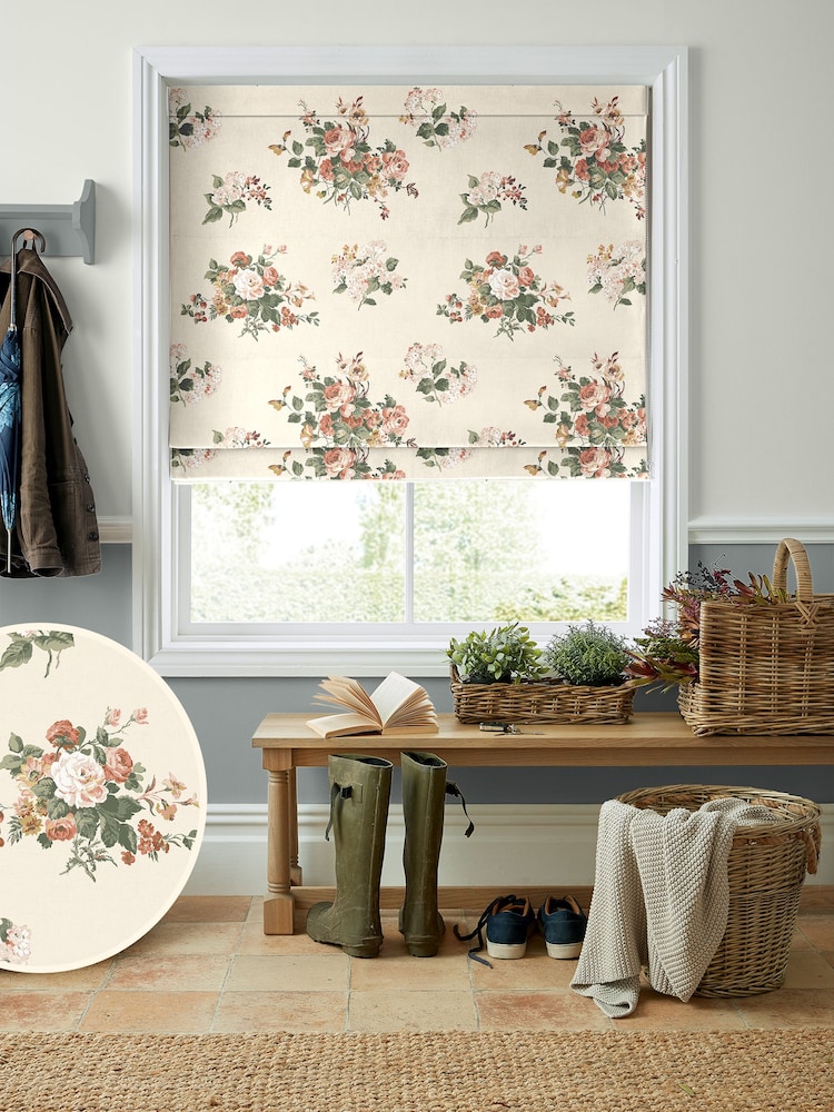 Laura Ashley Natural Rosemore Made To Measure Roman Blind - Image 1 of 6