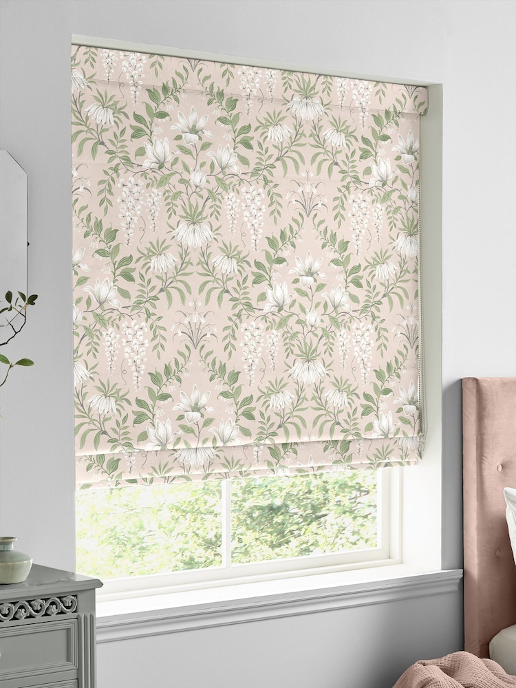 Laura Ashley Blush Pink Parterre Made To Measure Roman Blind - Image 1 of 7