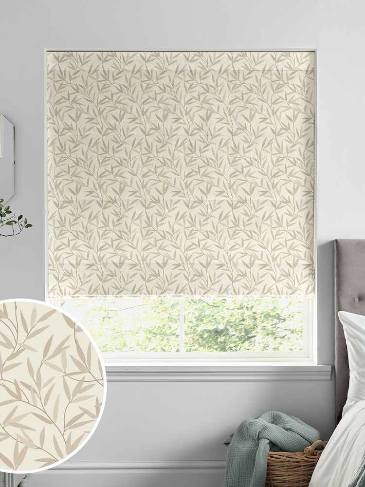 Laura Ashley Natural Willow Leaf Made To Measure Roman Blind - Image 1 of 7