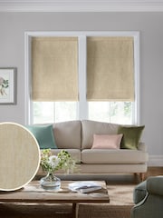 Laura Ashley Gold Whinfell Made To Measure Roman Blind - Image 1 of 6