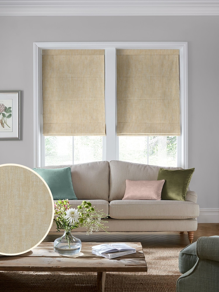 Laura Ashley Gold Whinfell Made To Measure Roman Blind - Image 1 of 6
