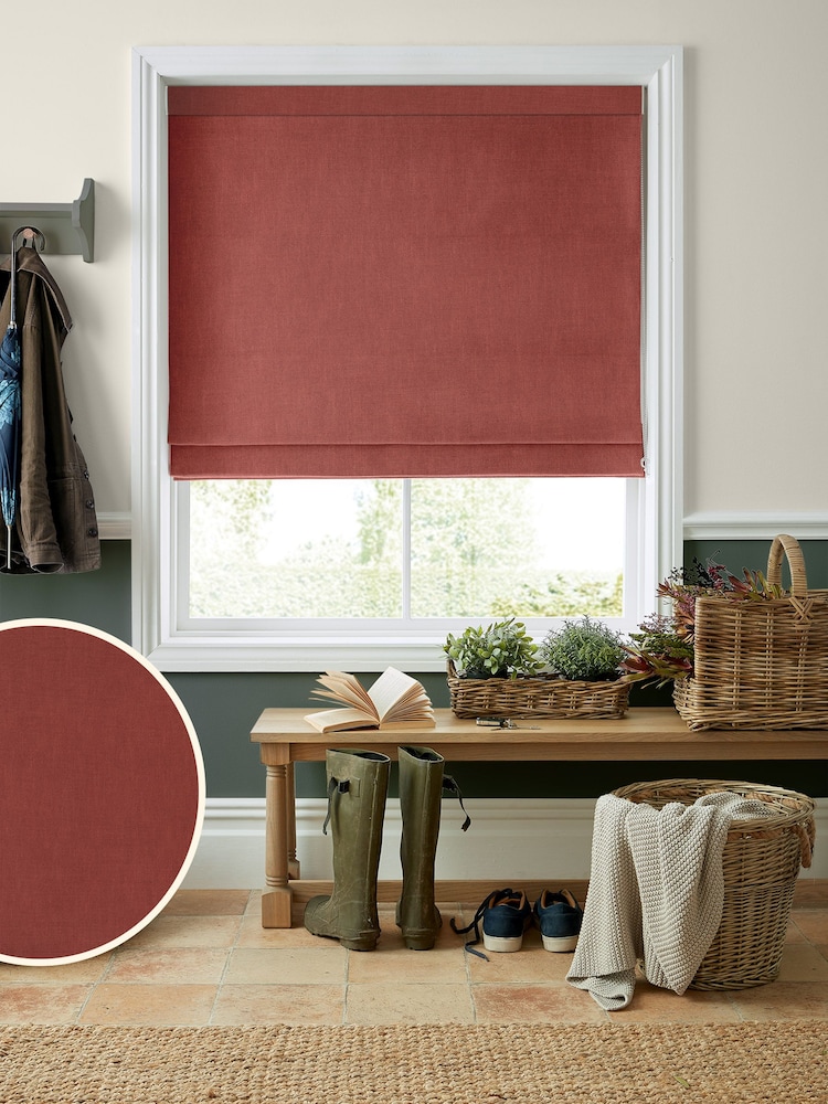 Laura Ashley Red Swanson Made To Measure Roman Blind - Image 1 of 7