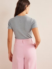 Boden Grey Cotton Ribbed T-Shirt - Image 2 of 5