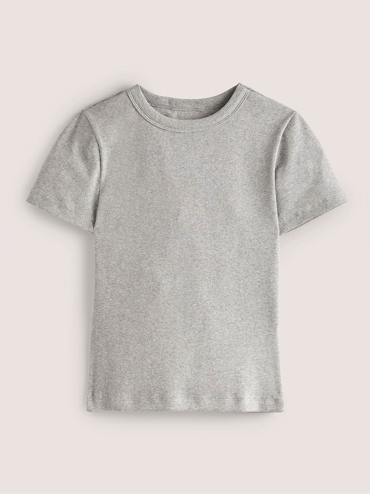 Boden Grey Cotton Ribbed T-Shirt - Image 5 of 5