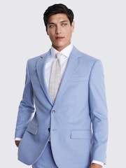 MOSS Light Blue Tailored Fit Flannel Suit Jacket - Image 7 of 8
