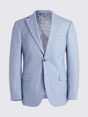 MOSS Light Blue Tailored Fit Flannel Suit Jacket - Image 8 of 8
