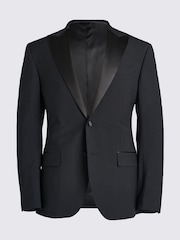 MOSS Black Tailored Fit Performance Peak Tuxedo Suit Jacket - Image 5 of 6