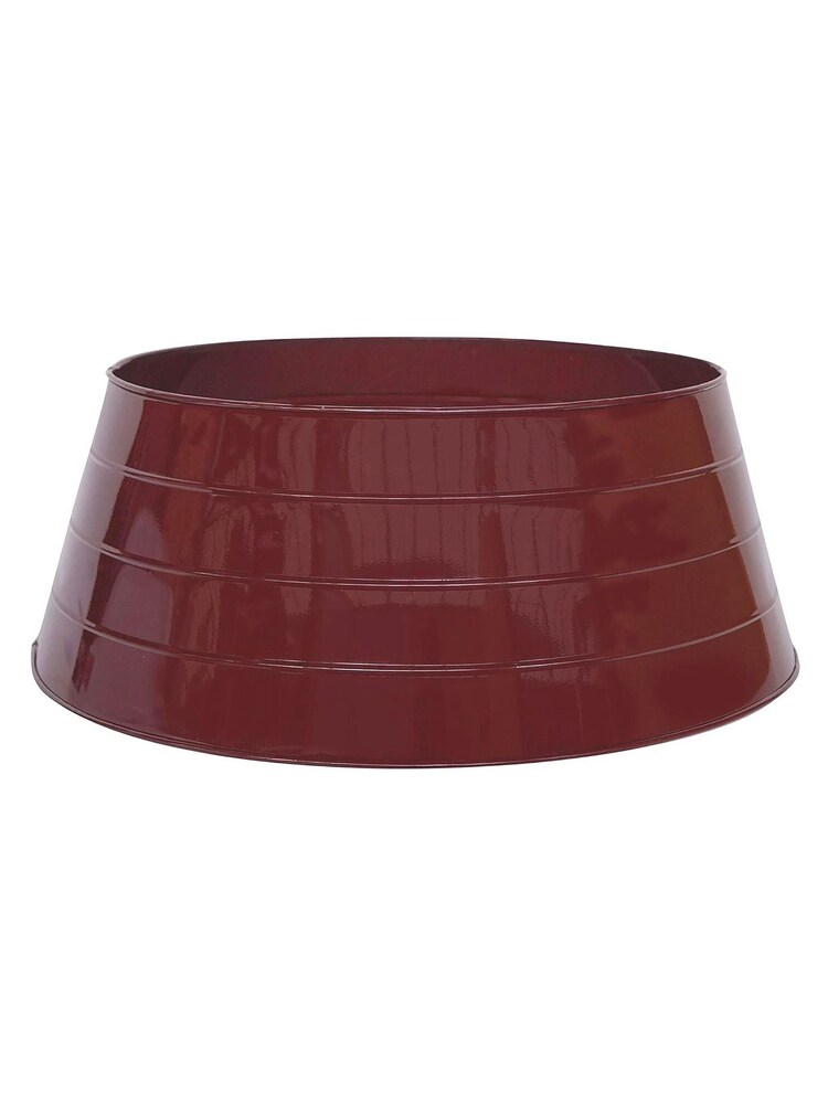 Ivyline Red Metal Christmas Tree Skirt - Image 2 of 4