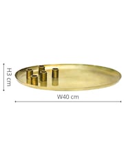 Ivyline Gold Champagne Gold Oval Centrepiece with Magnetic Candle Holders - Image 3 of 4