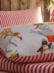 furn. White Santa's Workshop Reversible Christmas Duvet Cover and Pillowcase Set - Image 3 of 3