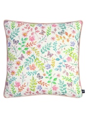 Prestigious Textiles Candyfloss Pink Secret Garden Floral Feather Filled 100% Cotton Cushion - Image 1 of 5