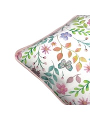 Prestigious Textiles Candyfloss Pink Secret Garden Floral Feather Filled 100% Cotton Cushion - Image 4 of 5