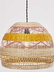 Oliver Bonas Pink Ola Pink Seagrass Pendant Lamp Shade - Image 2 of 4