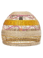 Oliver Bonas Pink Ola Pink Seagrass Pendant Lamp Shade - Image 3 of 4