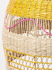 Oliver Bonas Pink Ola Pink Seagrass Pendant Lamp Shade - Image 4 of 4