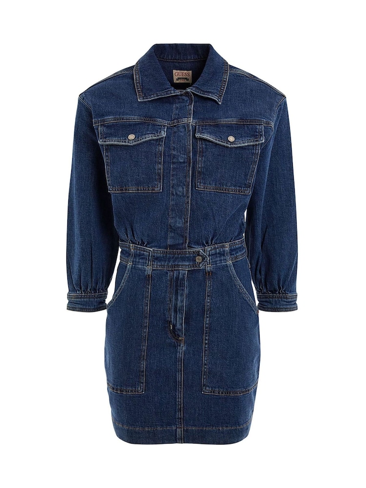 Robe courte en jean Guess Eliza bleue - Image 4 of 5
