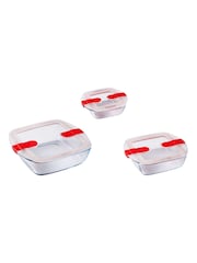 Pyrex Set of 3 Cook & Heat Glass Food Containers - Image 2 of 2
