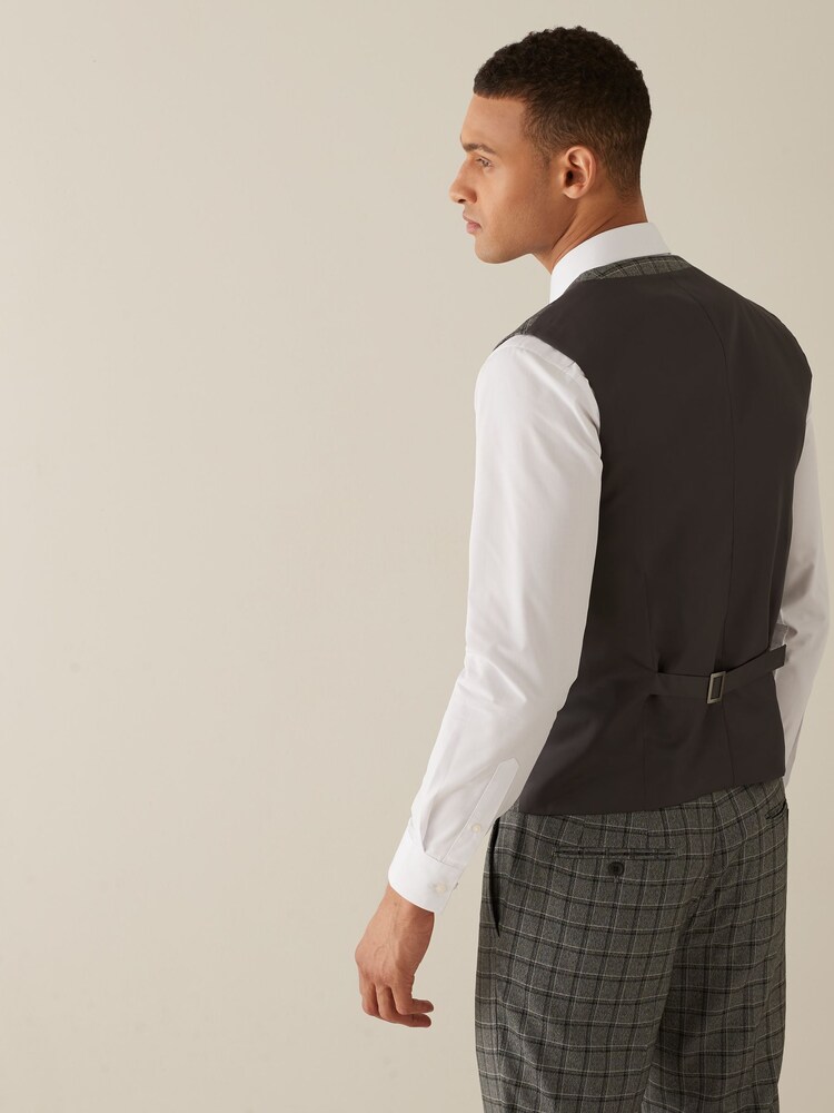 Grey/Brown Check Waistcoat - Image 2 of 7