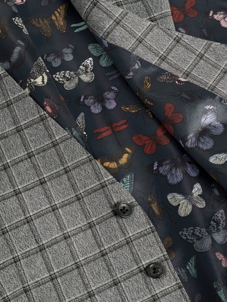 Grey/Brown Check Waistcoat - Image 7 of 7