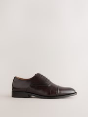 Brun - Chaussures Oxford en cuir à bout rapporté - Image 3 de 8