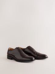 Brun - Chaussures Oxford en cuir à bout rapporté - Image 4 de 8