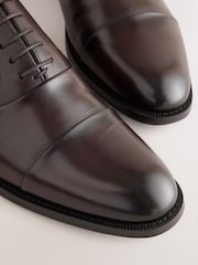 Brun - Chaussures Oxford en cuir à bout rapporté - Image 6 de 8