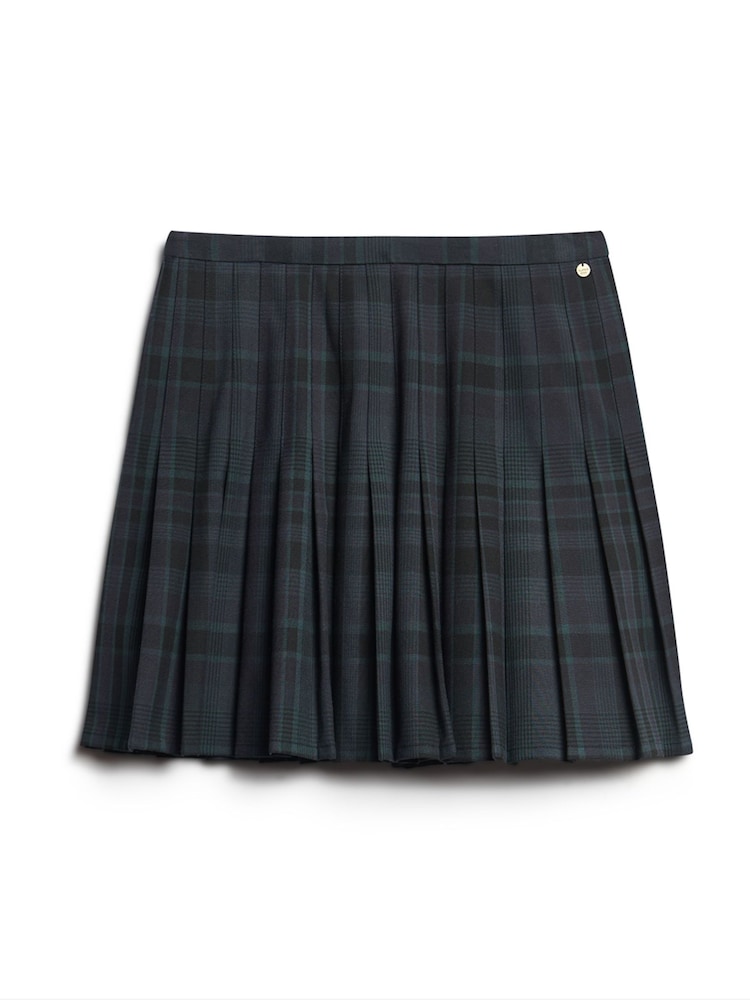 Fioletowy - Superdry Vintage Check Pleated Mini Skirt - Image 5 of 6