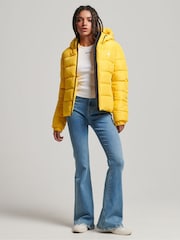 Superdry Yellow Hooded Spirit Sports Puffer Jacket - Image 2 of 3