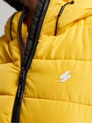 Superdry Yellow Hooded Spirit Sports Puffer Jacket - Image 3 of 3